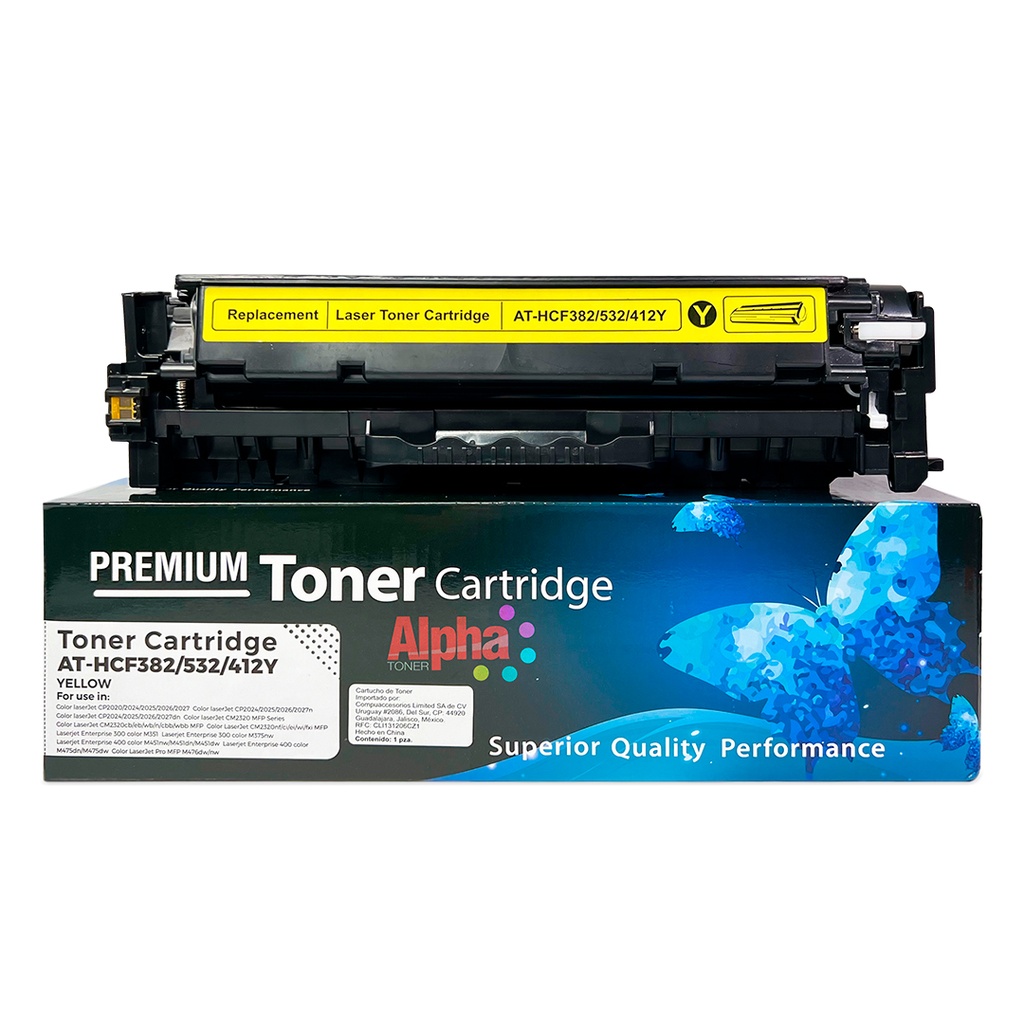 CARTUCHO DE TONER  HP CF412A / LASERJET / AMARILLO / 2300 PAG / 100GR