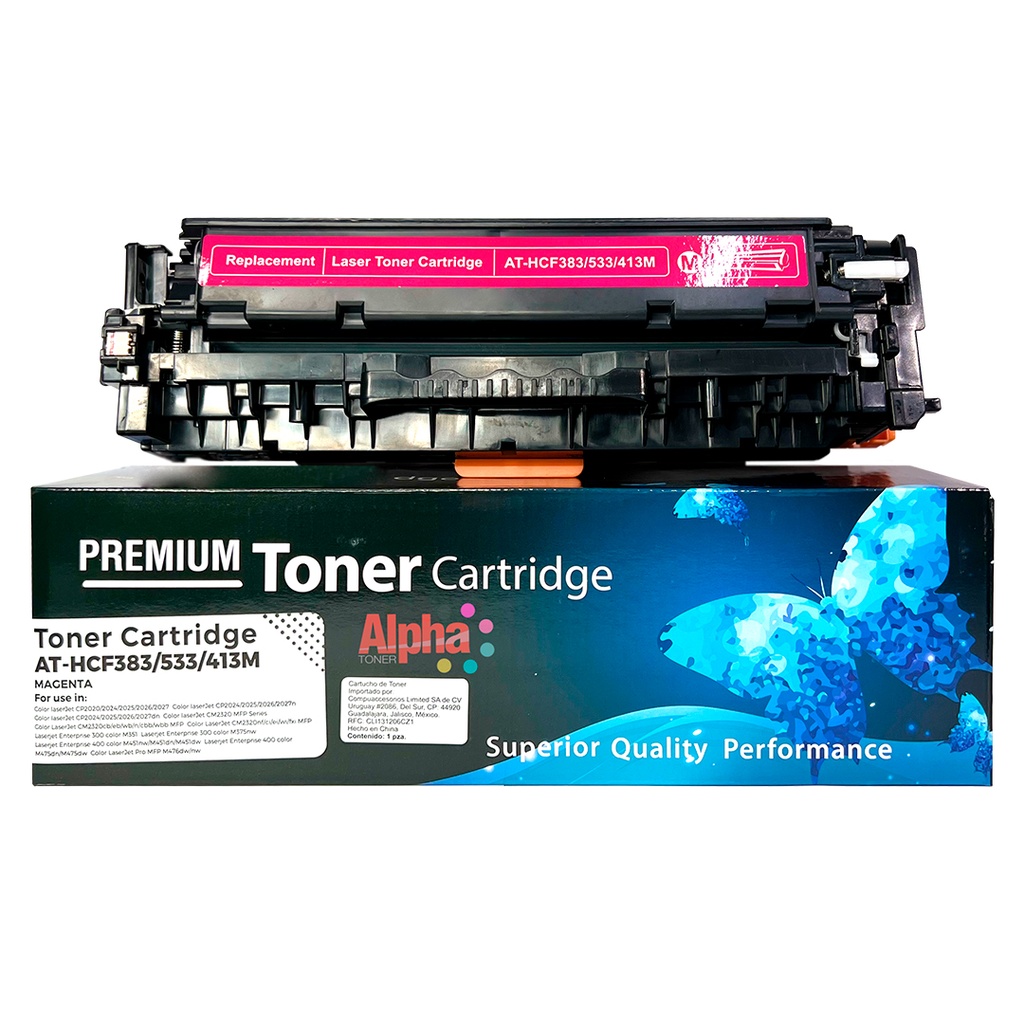 CARTUCHO DE TONER  HP CF413A / LASERJET / MAGENTA / 2300 PAG / 100GR