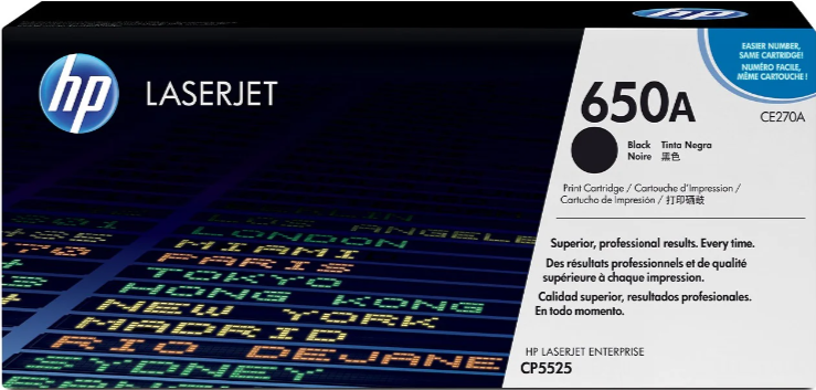 CARTUCHO DE TONER  HP CE270A / LASERJET / NEGRO / 13000 PAG / 300GR