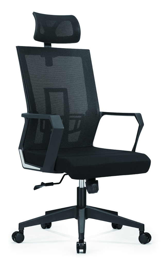 SILLA QVAWARE Z-E236H / OFICINA / ERGONÓMICA / MESH / NEGRO / CABECERA