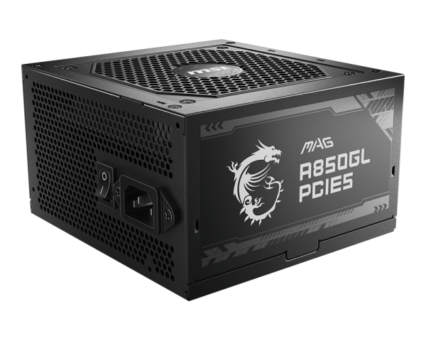 FUENTE DE PODER MSI mag A850GL / 850W / PCIE 5 / ATX 3.0 / Full Modular / 80 Plus ORO / ATX PSU