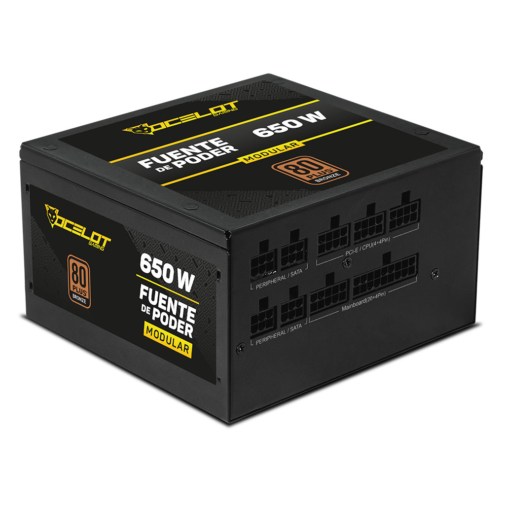 FUENTE DE PODER OCELOT GAMING OPS650 / ATX / 650W / MODULAR / 80 PLUS BRONCE / COLOR NEGRO