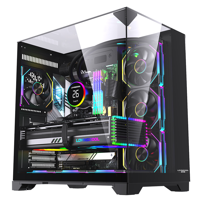 CHASIS LOVINGCOOL LC-TJ-S3 SUMTAX / ATX / NEGRO / ARGB FAN * 4 + CONTROLADORA