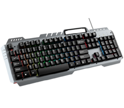 TECLADO LOVINGCOOL T16 / CABLE USB / MEMBRANA / RGB / 104 TECLAS / NEGRO-PLATEADO