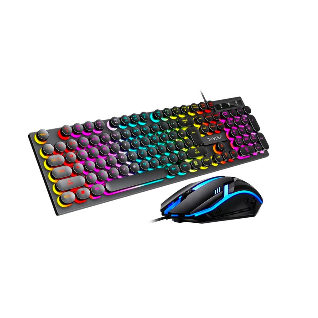 KIT TECLADO Y MOUSE LOVINGCOOL T270 / CABLE USB / RGB / MEMBRANA / NEGRO