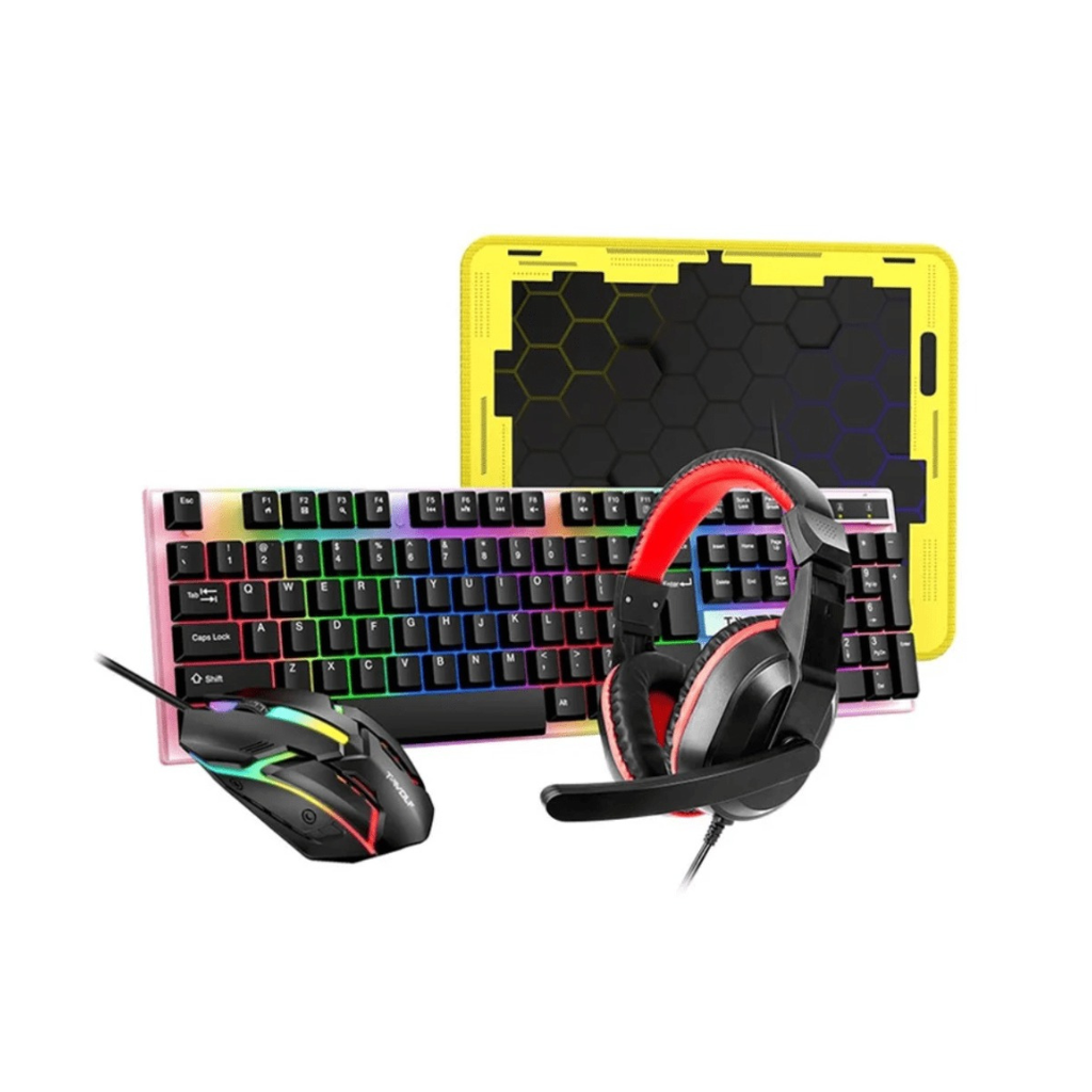 KIT TECLADO Y MOUSE LOVINGCOOL T270 / CABLE USB / RGB / MEMBRANA / NEGRO / MOUPAD + DIADEMA