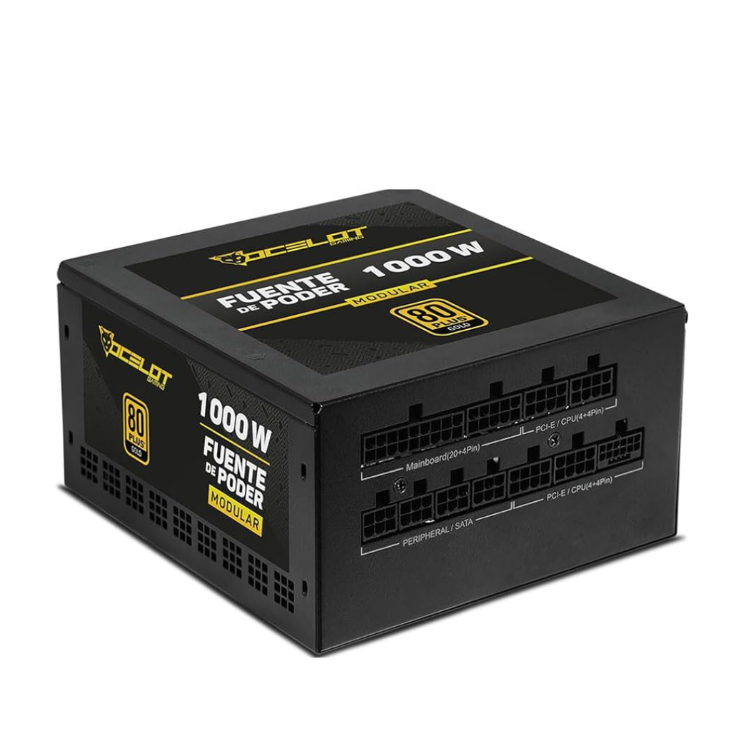 FUENTE DE PODER OCELOT GAMING OPS1000 / ATX / 1000W / MODULAR / 80 PLUS ORO / COLOR NEGRO