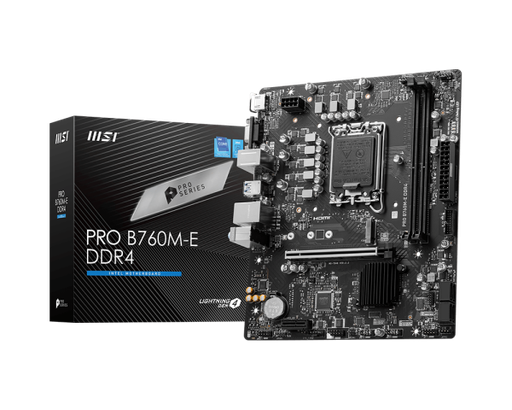 [MSI-B760] MOTHERBOARD MSI B760M-E DDR4 / INTEL S-1700 / GEN 12TH-13TH / 2X DDR4 4800 / HDMI / M.2 / 4X USB3.2 / WIFI / MATX / GAMA MEDIA