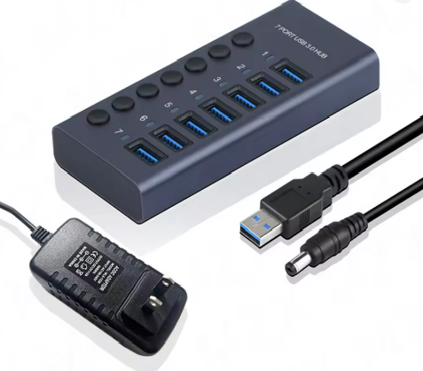 [MZX-7-USB3.0] HUB USb MZX 7 usb3.0 / adaptador AC / interruptor   