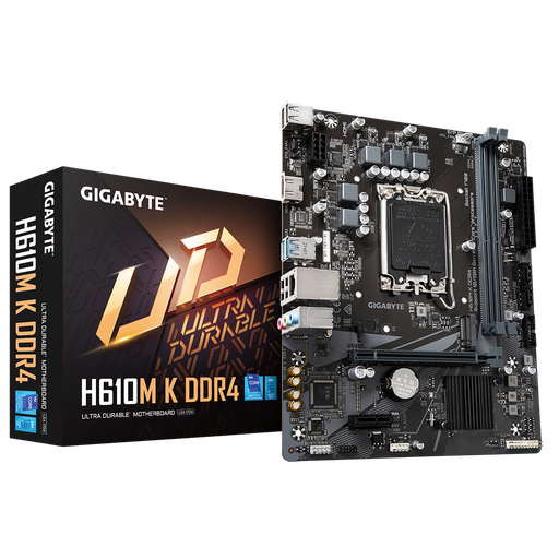 [GIGABYTE-H610M-K] MOTHERBOARD GIGABYTE H610M-K / INTEL S-1700 / 12TH GEN / 2XDDR4 3200MHZ / PCIE 4.0 X 16 / HDMI / 2XUSB 3.2 / M.2 / MICRO ATX / GAMA BASICA 