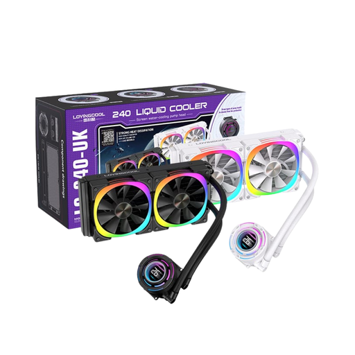 [LOVINGCOOL-LC-B240-DK] DISIPADOR LOVINGCOOL LC-B240-UK / LIQUIDA / 240MM / NEGRO / ARGB X 2 FAN