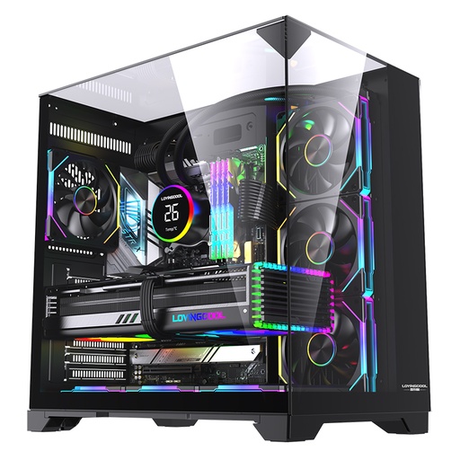 [LOVINGCOOL-LC-TJ-S3] CHASIS LOVINGCOOL LC-TJ-S3 SUMTAX / ATX / NEGRO / ARGB FAN * 4 + CONTROLADORA