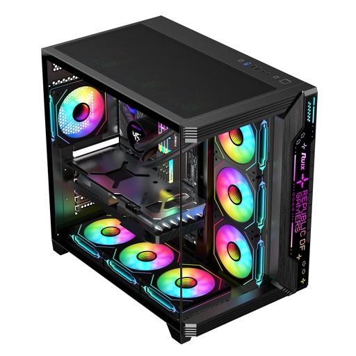[LOVINGCOOL-LC-TX] CHASIS LOVINGCOOL LC-TX-360 / ATX / NEGRO / ARGB FAN * 7 + CONTROLADORA