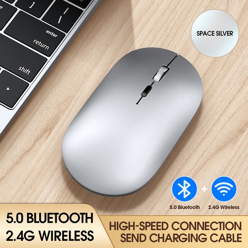 [LOVINGCOOL-LC-X2] MOUSE LOVINGCOOL LC-X2 / INHALAMBRICO / PLATEADO / 5.0 BLUETHOOT / 2.4G / LITIUM BATERIA