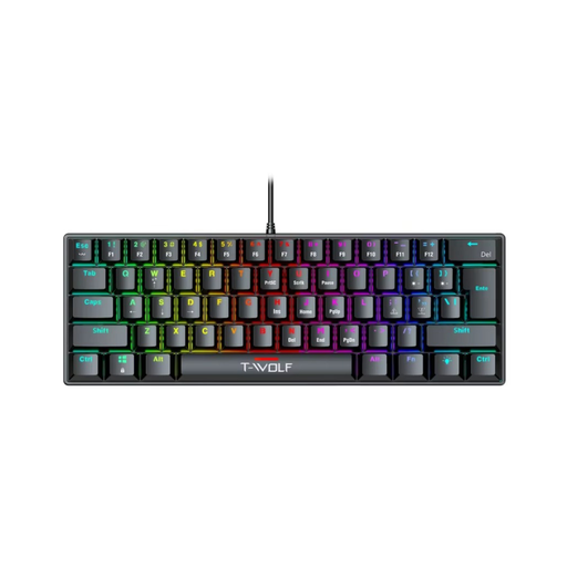 [LOVINGCOOL-T61] TECLADO LOVINGCOOL T61 / CABLE USB / MECANICO / RGB / 63 TECLAS / NEGRO