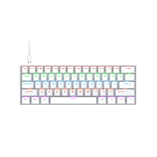 [LOVINGCOOL-T60] TECLADO LOVINGCOOL T60 / CABLE USB / MECANICO / RGB / 63 TECLAS / BLANCO