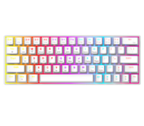 [LOVINGCOOL-T60] TECLADO LOVINGCOOL T60 / CABLE USB / MECANICO / RGB / 63 TECLAS / BLANCO