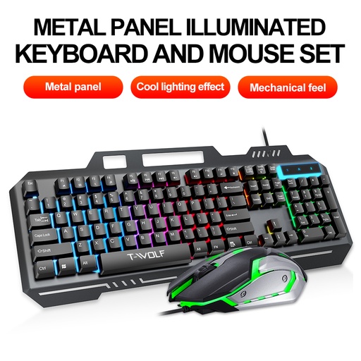 [LOVINGCOOL-TF600] KIT TECLADO Y MOUSE LOVINGCOOL TF600 / CABLE USB / RGB / MEMBRANA / NEGRO