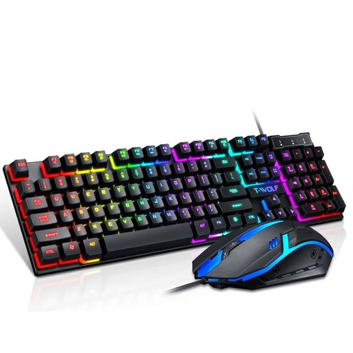 [LOVINGCOOL-TF200] KIT TECLADO Y MOUSE LOVINGCOOL TF200 / CABLE USB / RGB / MEMBRANA / NEGRO