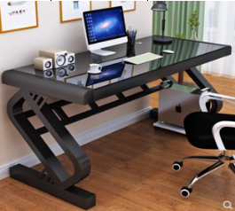 [QVAWARE-QH120] MESA DE ESCRITORIO QVAWARE QH120 / CRISTAL TEMPLADO / GAMING / NEGRO / 120MM 