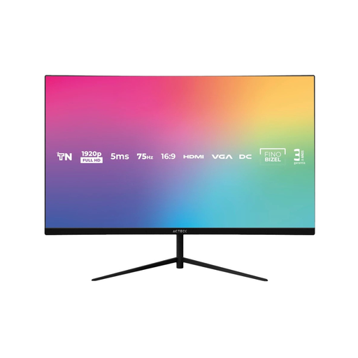 [ACTECK-SP270] MONITOR ACTECK SP270 / 27 PUL / PLANO / 1920P FULL HD / FLAT TN / 75HZ / 5 MS / BIZEL FINO / VGA + HDMI + DC / NEGRO / CAPTIVE VIVID AC-935845